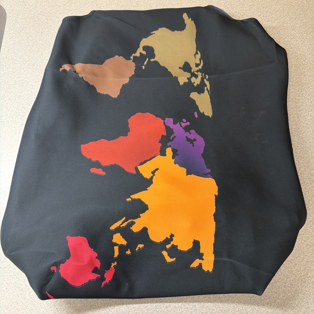 19-21" Elastic Luggage‎ Suitcase Protector Cover Travel Cover World Map Lugg Tag